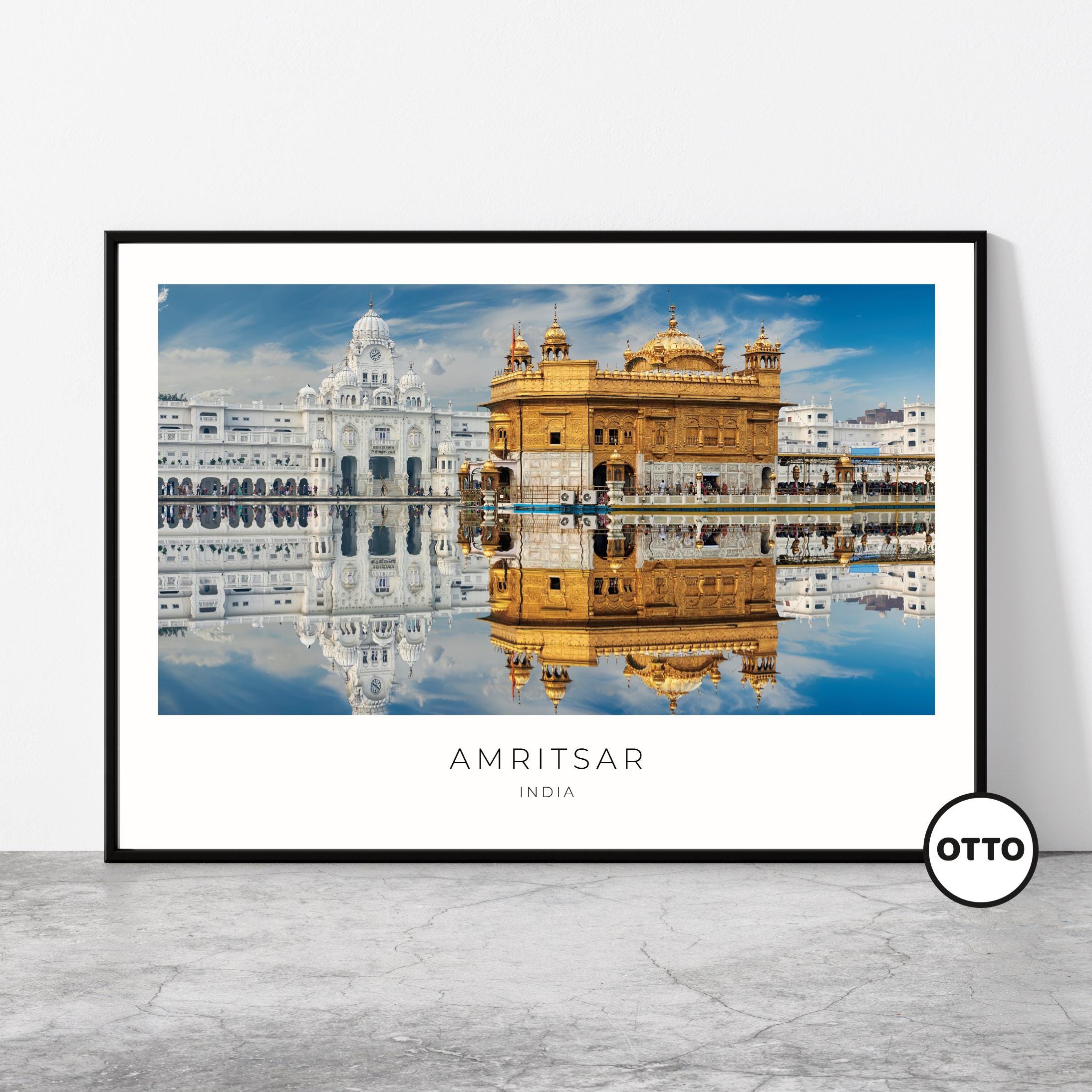 Amritsar Wall Art Print, Golden Temple, India Travel Poster