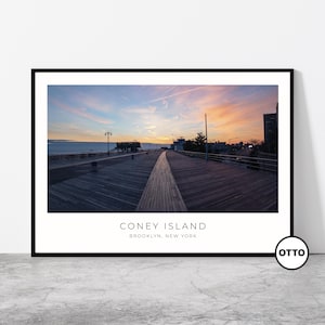 Coney Island Wall Art | Coney Island Boardwalk Home Decor Print | Travel Poster | Photo Travel Gift Memento Idea | Brooklyn, New York City
