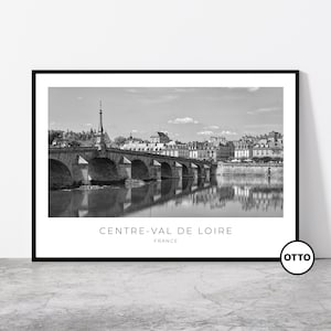 Centre-Val de Loire Wall Art | Centre-Val de Loire Home Decor | Bridge Jacques-Gabriel, Loire River | Travel Gift | France Art Poster Print