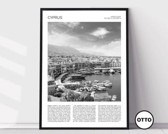 Cyprus Wall Art | Port of Kyrenia, Cyprus Artful Travel Poster Print Photo | Skyline Cityscape | Middle East