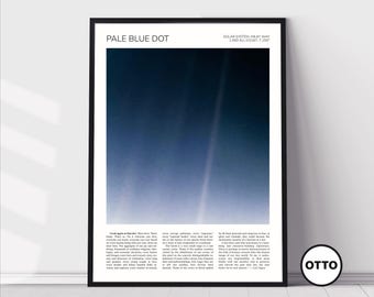 Pale Blue Dot Wall Art | Carl Sagan Pale Blue Dot | Authentic Photo Poster Print | Planet Earth, Solar System, Milk Way | Redacted Quote