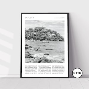Sayulita Wall Art | Nayarit Home Decor | Playa los Muertos, Beach of the Dead  | Mexican Artful Travel Gift | Mexico Art Poster Print