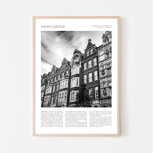 Marylebone Wall Art | London Townhouses, Marylebone Artful Travel Poster Print Photo | Cityscape Print Photo | London, England, UK