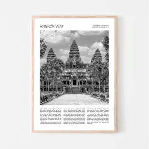Angkor Wat Wall Art | Angkor Wat Temple Artful Travel Poster Print Photo | Siem Reap, Cambodia, Southeast Asia