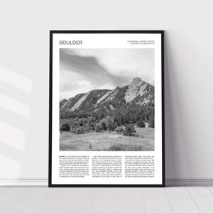 Boulder Wall Art | City of Boulder Home Decor | Aerial Cityscape Artful Travel Poster Print Photo Print Photo | Colorado, United States