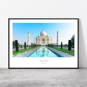 Agra Wall Art | Taj Mahal, Agra Artful Travel Poster Print Photo | Cityscape | India