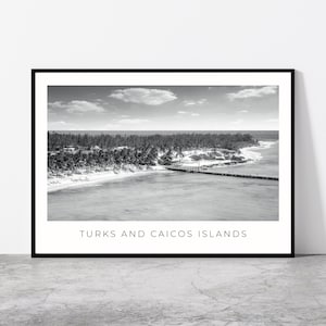 Turks and Caicos Islands Wall Art | Turks and Caicos Artful Travel Poster Print Photo | Landscape Aerial View