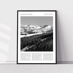 Beaver Creek Wall Art | Beaver Creek Artful Travel Poster Print Photo | Landscape | Colorado, United States
