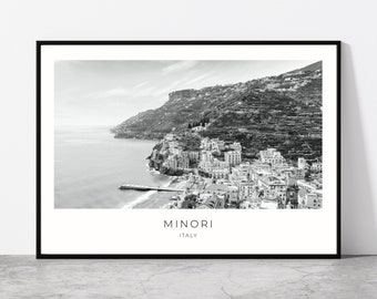 Minori Wall Art | Minori Home Decor | Amalfi Coast, Salerno, Campania | Italian Artful Travel Gift | Italy Art Poster Print