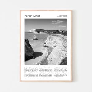 Isle of Wight Wall Art | Isle of Wight Home Decor | Freshwater Bay, Landscape Skyline | UK Artful Travel Gift | United Kingdom Art Poster