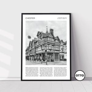 Chester Wall Art | Chester Home Decor Print | Town Centre Art Travel Poster | Artful Photo Travel Gift Memento Idea | Cheshire, England, UK