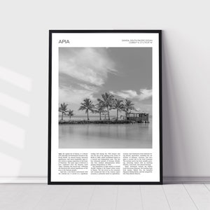 Apia Wall Art | Apia Artful Travel Poster Print Photo | Landscape | Samoa, Polynesia, South Pacific Ocean