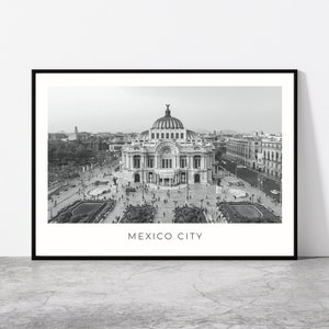 Mexico City Wall Art | Palacio De Bellas Artes, Mexico City Artful Travel Poster Print Photo | Cityscape | South America