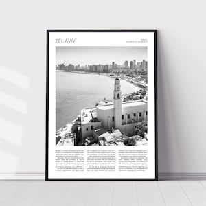 Tel Aviv Wall Art | Jaffa Tel Aviv Artful Travel Poster Print Photo | Yafo Cityscape | Israel, Middle East