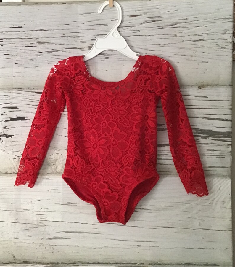 red lace leotard