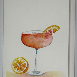 Cosmopolitan — Cartão em branco para coquetel pintado à mão