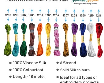 Viscose Silk Embroidery Thread, Embroidery Project Thread, Embroidery Cross Stitch Floss, Decorative Sewing Thread, DIY Crafting Thread