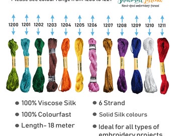 18 Meter Viscose Fine Silk Thread 6 Strand Solid Colors DIY Crafting Thread Crochet Knitting Macrame Yarn Hand Dyed
