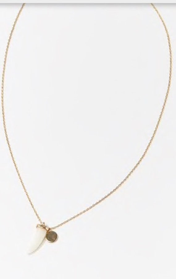 Tusk Pendant Necklace - Tusk Charm Pendant Necklace