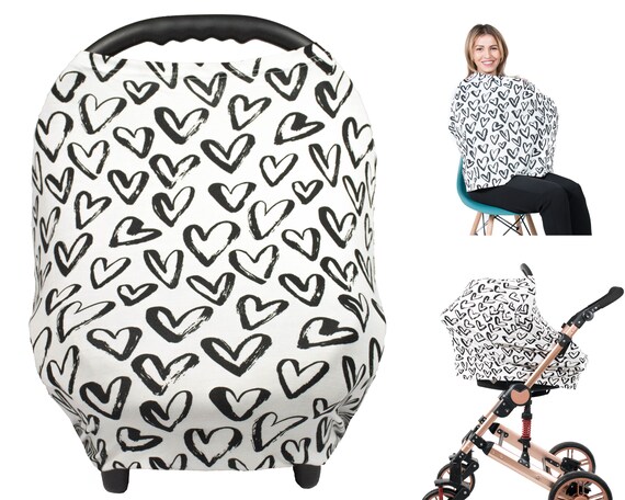 Baby Car Seat Canopy Nursing Breastfeeding Stroller Deer Arrow Boy Girl Grey New