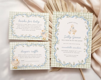 Silly Goose Baby Shower Invitation Suite Bundle | Silly Goose Invite, Silly Goose Boy, Silly Goose Baby, Goose Baby Shower 111