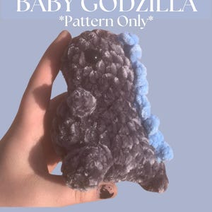 Pattern Inspired by* Godzilla crochet plushie crochet pattern pdf godzilla plushie handmade plushie dinosaur gifts for boys PATTERN ONLY