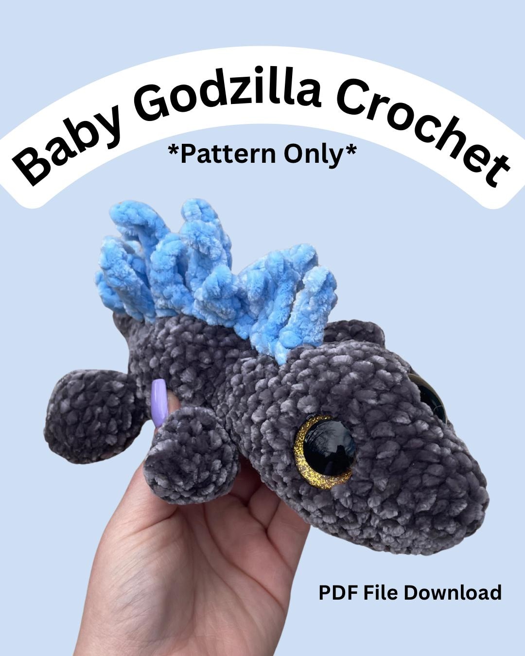 Godzilla Crochet Plushie Pattern: Dinosaur Amigurumi (PDF Pattern ...