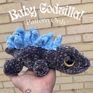 Pattern Inspired by* Godzilla crochet plushie crochet pattern pdf godzilla plushie handmade plushie dinosaur gifts for boys PATTERN ONLY