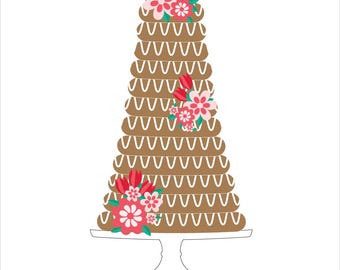 Kransekake • Kransekage • Scandinavian cake • Acrylic Magnets for Scandinavia countries: Norway, Denmark, Sweden, Finland, Iceland + Baker