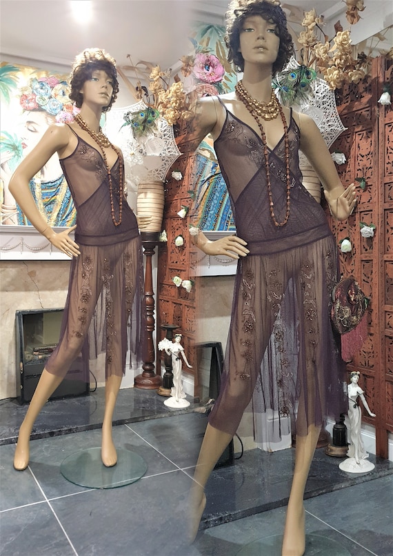 Sheer flapper dress 2025