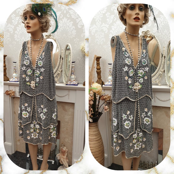 1920's Flapper Dress Art Deco Flapper Dress Layere