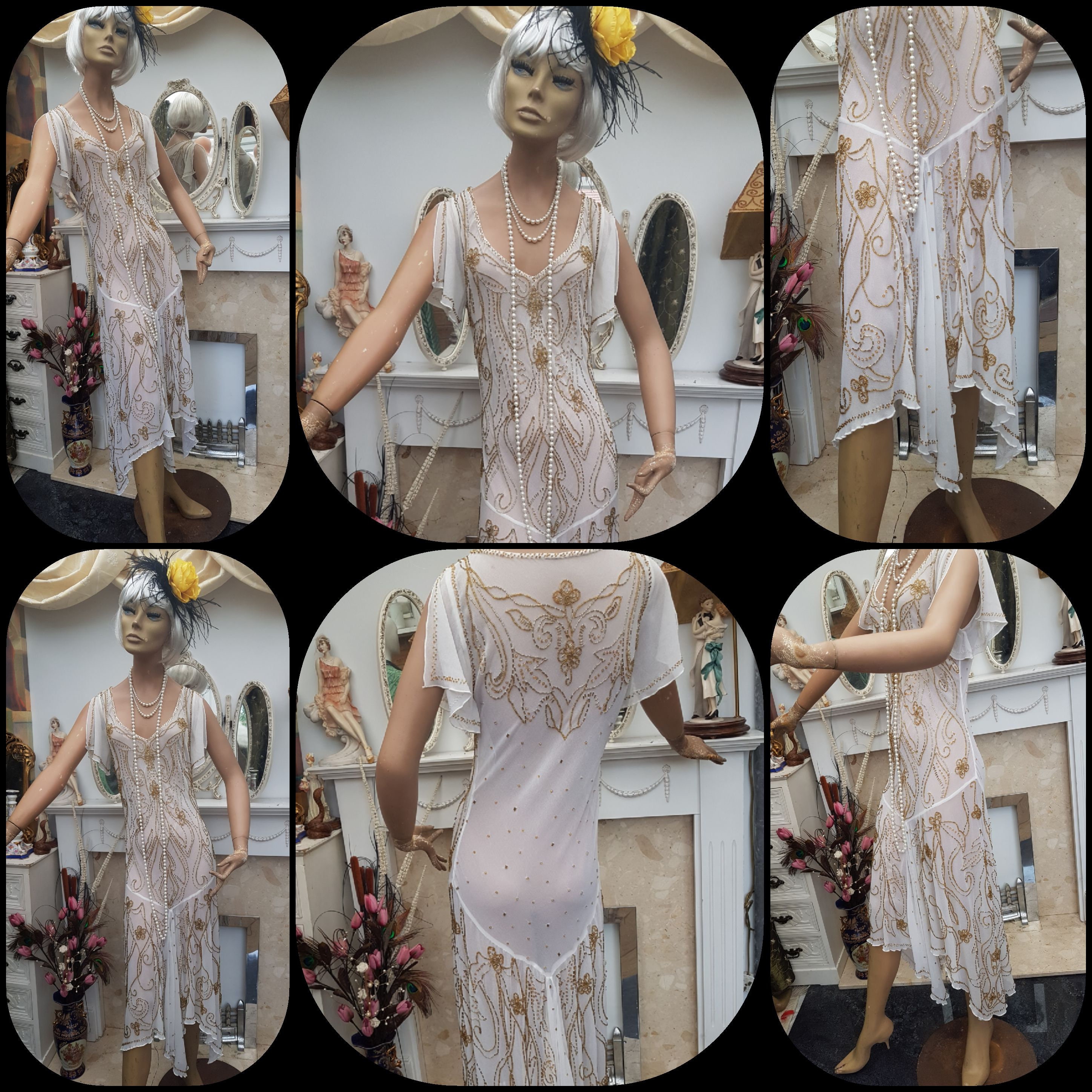 1920'S Great Gatsby Flapper Dress Size 12UK 8US | Etsy