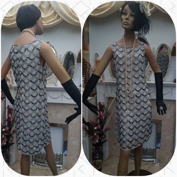 1920's Flapper Dress, Evening Dress Heavily Beade… - image 3