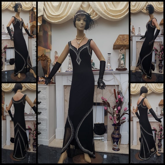 1930's Downton Abbey Evening Formal Gown Old Holl… - image 4