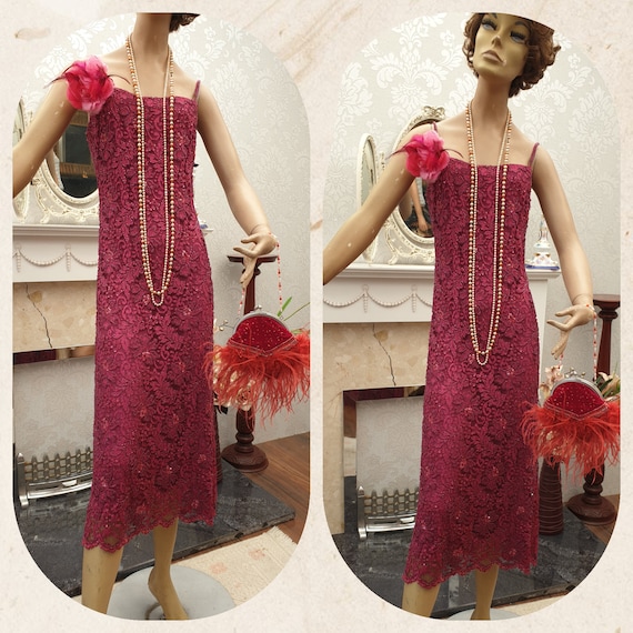 1920's Downton Abbey Formal Evening Dress Size 14… - image 1