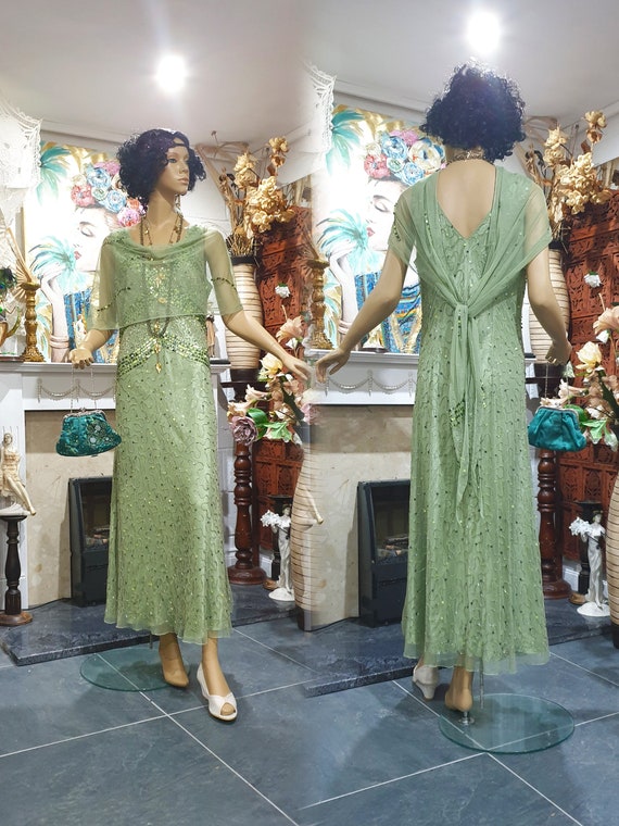 Vintage Flapper Dress, Downton Abbey Flapper with… - image 2