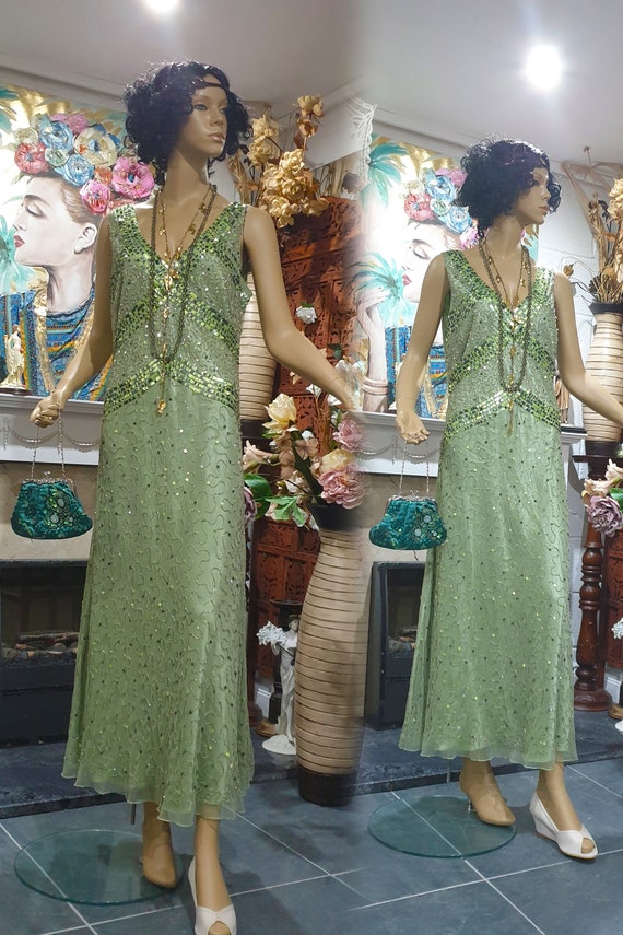 Vintage Flapper Dress, Downton Abbey Flapper with… - image 5