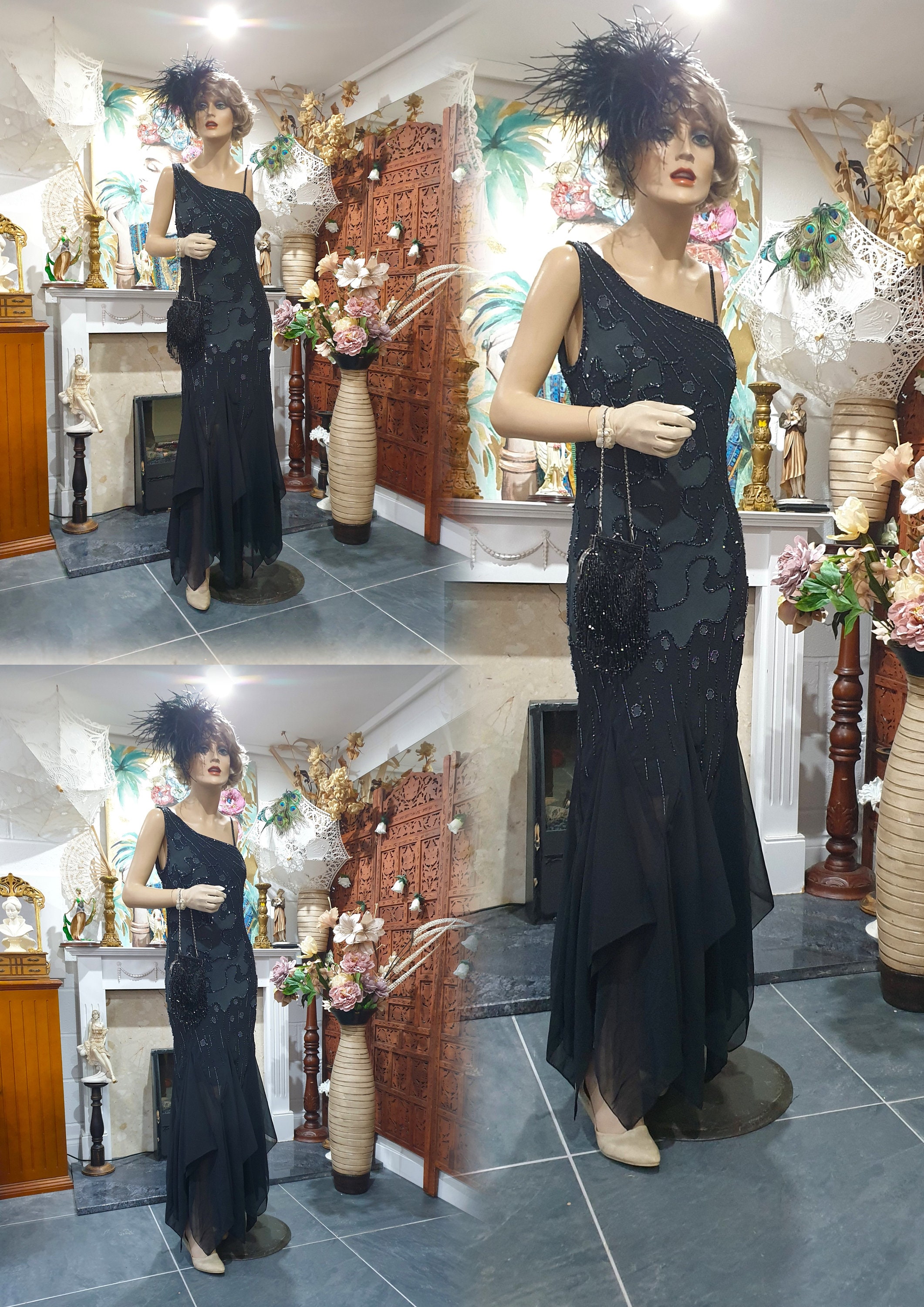 Evening gown gray cheap