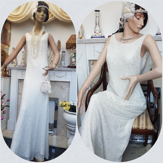 1930's Downton Abbey Evening Formal Gown Bias Cut… - image 5