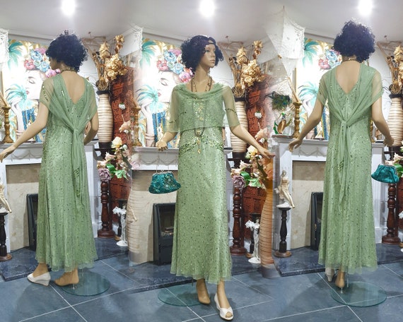 Vintage Flapper Dress, Downton Abbey Flapper with… - image 4