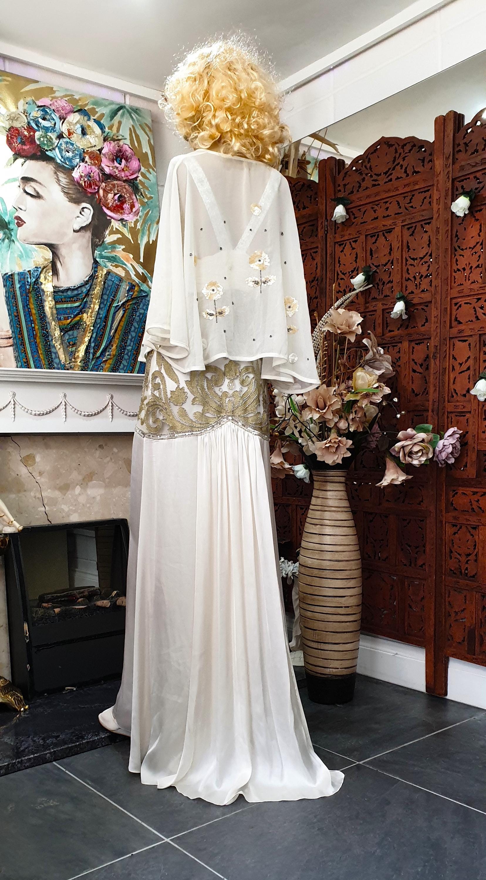 【SCULPTOR】Ethereal Satin Dress Pale Beige Ethereal Silk Satin Wedding Dress, 30's Downton Abbey Gown