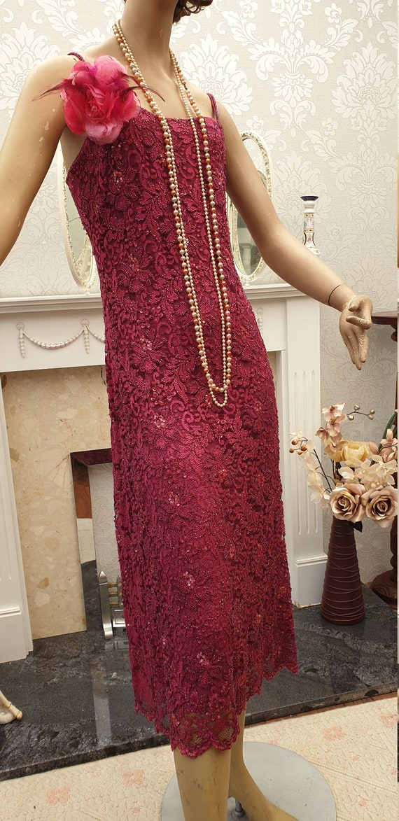 1920's Downton Abbey Formal Evening Dress Size 14… - image 3