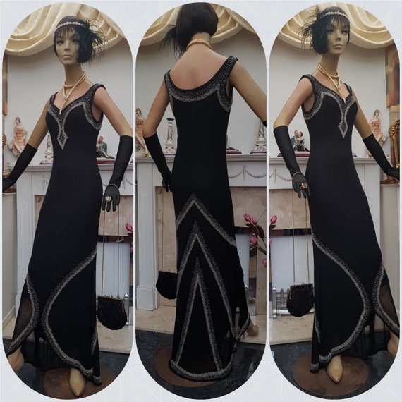 1930's Downton Abbey Evening Formal Gown Old Holl… - image 3