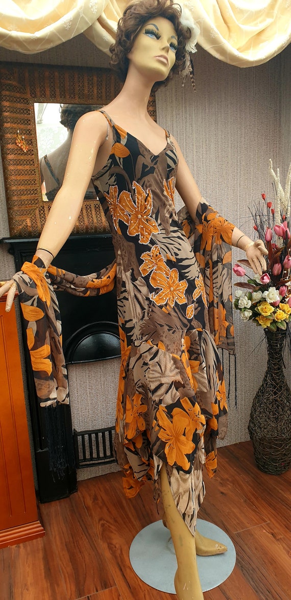 1920's Gatsby Flapper Dress Bias Cut Sequin Autum… - image 7