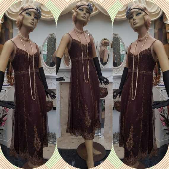 1920's Downton Abbey Formal Evening Dress Size 14U
