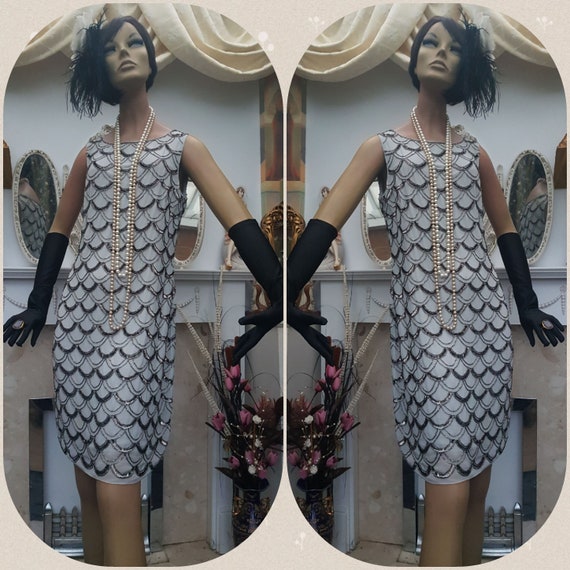 1920's Flapper Dress, Evening Dress Heavily Beaded