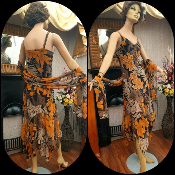 1920's Gatsby Flapper Dress Bias Cut Sequin Autum… - image 9