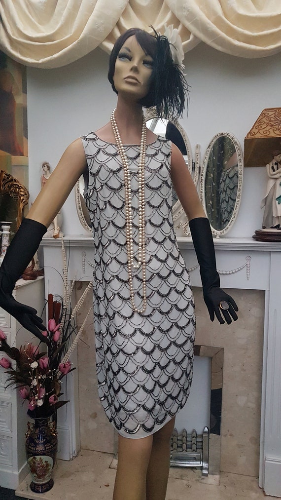 1920's Flapper Dress, Evening Dress Heavily Beade… - image 5