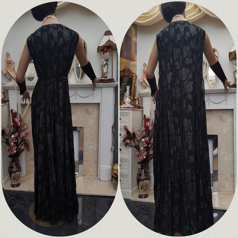 Vintage Noir Lame Soirée Robe de maternité Taille 8UK | Etsy