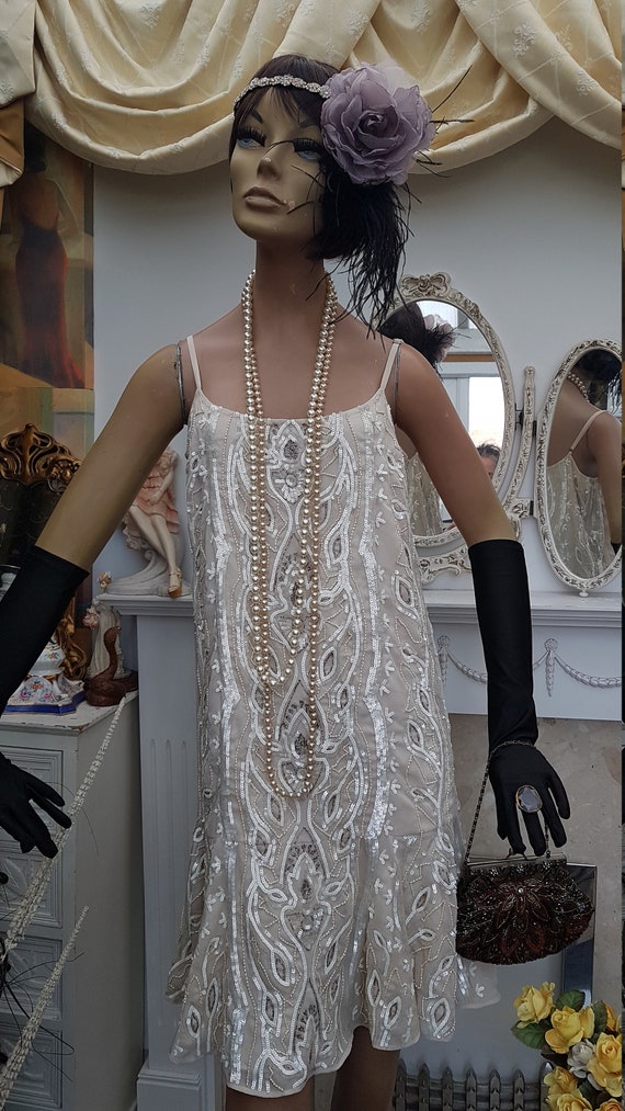 1920' Great Gatsby Flapper Dress Art Deco Sequin … - image 2